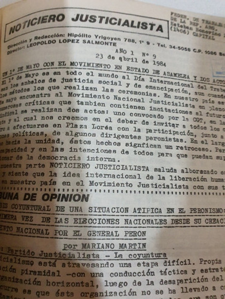 20 Noticiero Justicialista Y Carta Organica 1988 Peron-evita 1