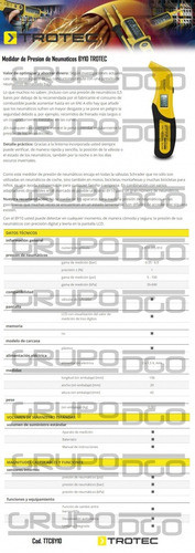 Medidor De Presion De Neumaticos By10 Trotec 1