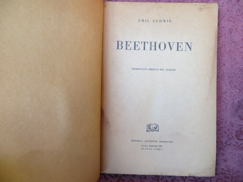 Beethoven Emil Ludwig Ed Juventud 1938 1