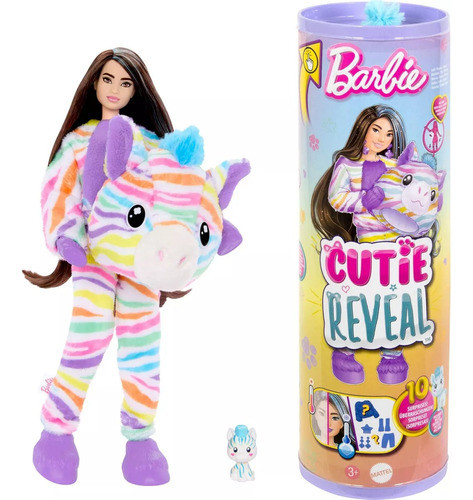 Muñeca Barbie Cutie Reveal Color Wow Series Zebra 0