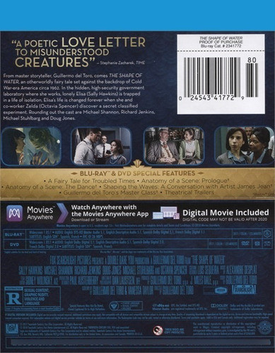 Blu-ray + Dvd The Shape Of Water / La Forma Del Agua 1