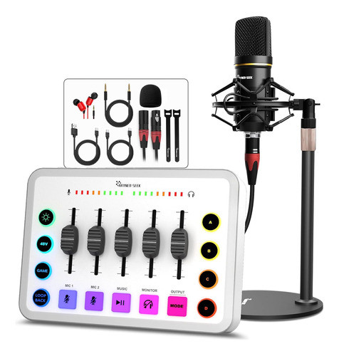 Podcast Gamers Equipo De Audio Con Mic 5 Canales. Todo En 1 0