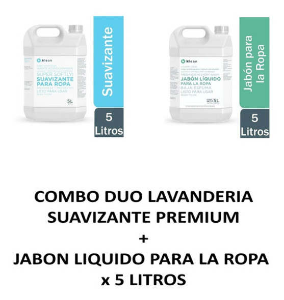 Combo Duo Jabón Liquido Para Ropa + Suavizante X 5 Litros 0