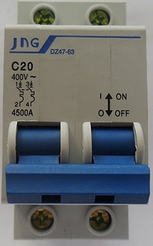 Minidisjuntor Padrão Din 2 Pólos Jng D247-63 6a 0