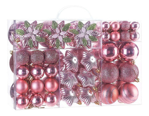 74 Adornos Para Arbol De Navidad Magalava - Rosa 0
