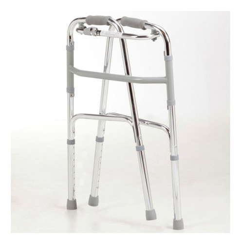 Andador Aluminio Plegable Articulado Doble Función Plateado 1