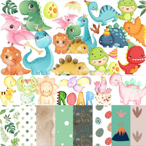 Kit Imagenes Png Dinosaurios Acuarela Y Dino Bebé + Papeles 0