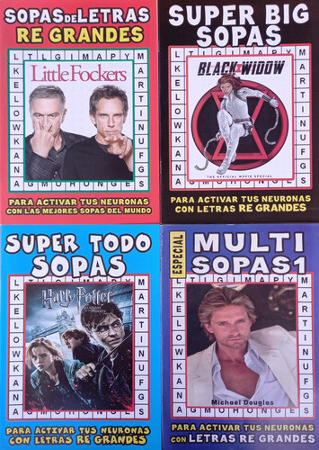 Lote X 4 Sopas De Letras Letra Grande 64 Paginas Meis 0
