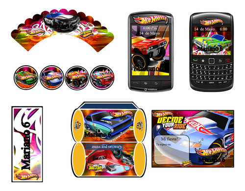Kit Imprimible Candy Bar Hot Wheels 100% Editable 1