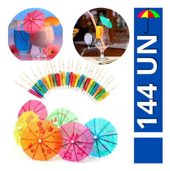 Enfeite Drink Bebida Mini Guarda Chuva Havaiano - Caixa 0 Enfeite Drink Bebida Mini Guarda Chuva Havaiano - Caixa 0