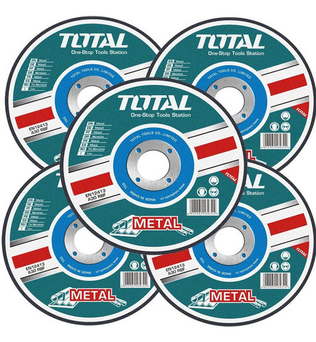 Disco Abrasivo Corte Metal 115x1,6mm Total Tac2211153 X5 0