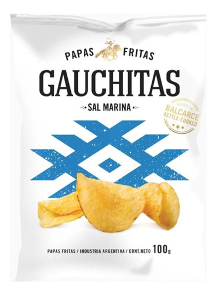 Snack Papas Fritas Gauchitas Sal Marina Pack 25 X 100grs ! 0