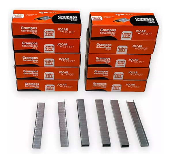 Kit 10 Caixa Grampo 26/6 Galvanizado Jocar Escritório Oferta 0