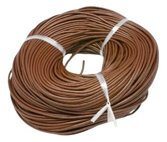 Cordón De Cuero Redondo  Marrón 2mm (por 2m) 1