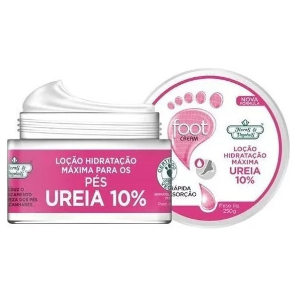Kit 3 Loção Hidratação Ureia 10% Pés 250g Flores E Vegetais 1