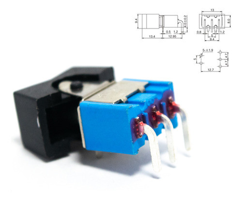 Llave Tecla Simple On-off-on Para Circuito 90º 3a 250v 1