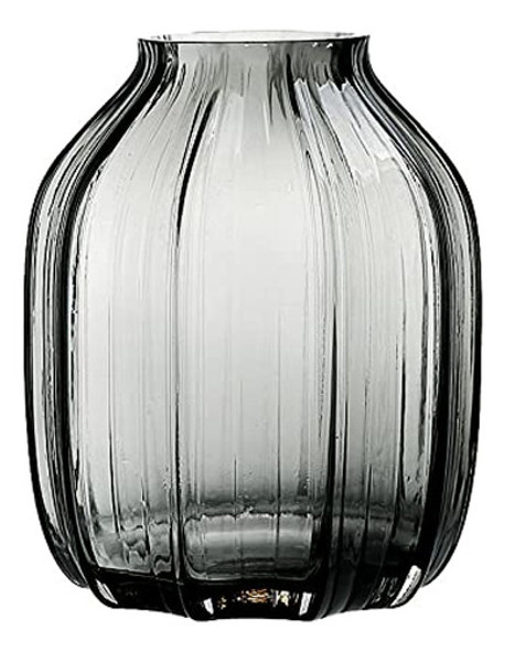 Jarrón De Vidrio Gris Negro Para Flores, Jarrones De Vidrio 0