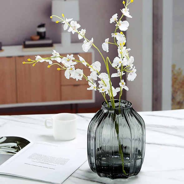 Jarrón De Vidrio Gris Negro Para Flores, Jarrones De Vidrio 1