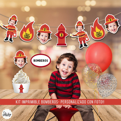 Editamos Tu Foto Bomberos Cumple Divertido Kit Imprimible! 1