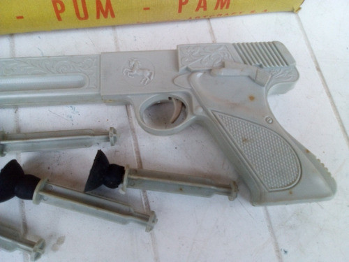 Antigua Súper Pistola Plástica Pim-pum-pam Ind. Argentina 1