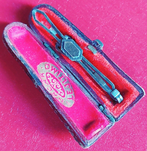 Antiguo Trabacorbatas Plata 925 Oro 18 Q Estilo Art Deco 0