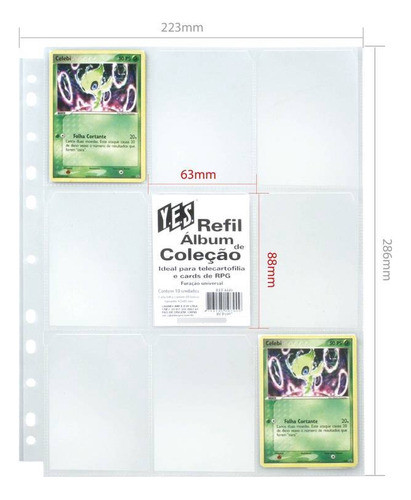 30 Folhas Para Cards Cartões Figurinhas Pokemon Yes 1
