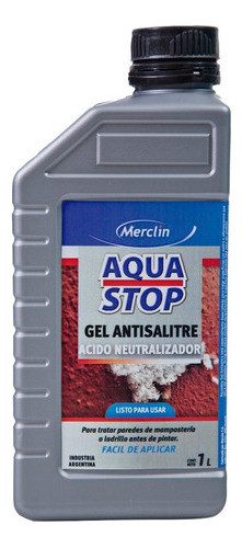 Aquastop Gel Limpieza Salitre Y Eflorescencia 1lt Pintumm 0