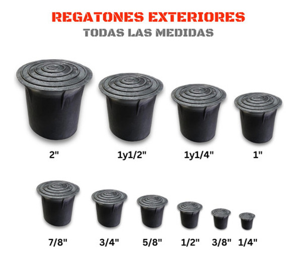 Regatón Pvc 3/8 Tapón Para Sillas Caño Redondo 25 Unidades 1