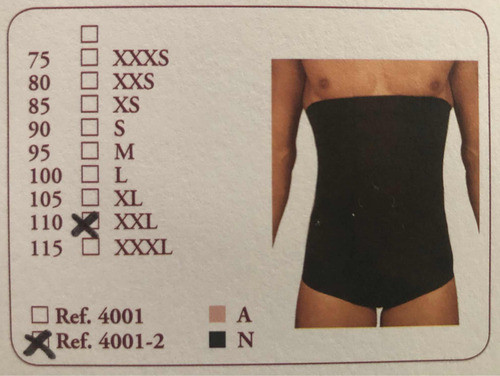 Faja Voe Cirugía Plástica  Modelo 4001/2 P/hombre T 110 0