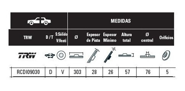 Disco De Freno Vent. Vw Amarok 2.0 16v 2010 En Adelante 1