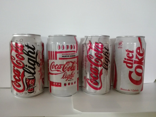 Lote De 4 Latas De Coca Cola Light Y  Diet Coke - Año 1995 0
