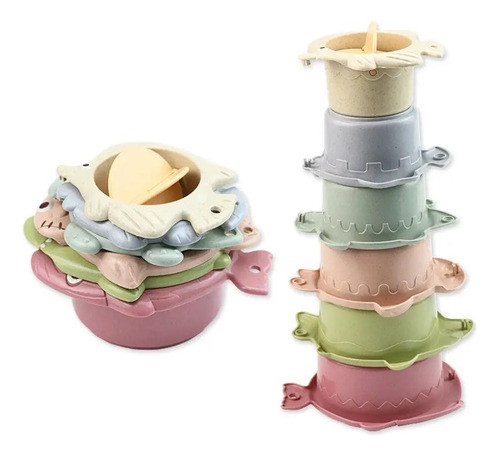 Juego Apilable Formas Del Mar Colores Pasteles 61754 Ub 0