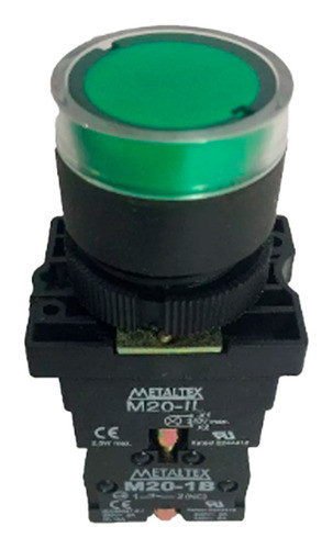 Botao Pulsador Iluminado P20igr-g7-1c Verde 220v  Metaltex 0