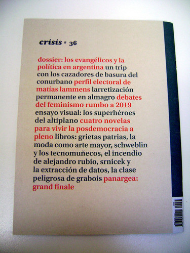 Revista Crisis 36 Dic 2018 Evangelicos Matias Lammens Boedo 1
