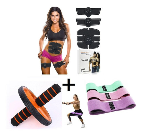 Electro Estimulador Abdominales + Bandas + Rueda Abdominales 0