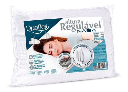 Almohada Multi Altura Nasa Memoria Inteligente Funda 70x50 0
