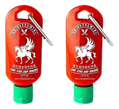 Llavero De Salsa Sriracha Mini Botella 1.69 Oz 2-pack (envia 0