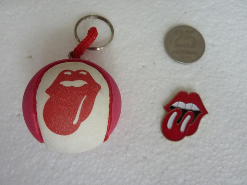 Pin Y Llavero Pelotita De Los Rolling Stones 1