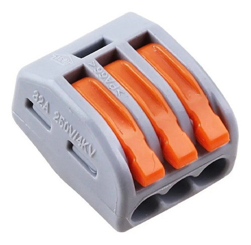 Kit 10 Un Conector Borne Emenda 3 Fios Modelo Pct213 0