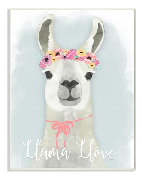 The Stupell Home Decor Collection Llama Love Pink Flower Tia 0