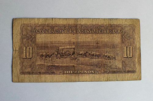 Billete Uruguay 10 Pesos 1939 Serie C 1
