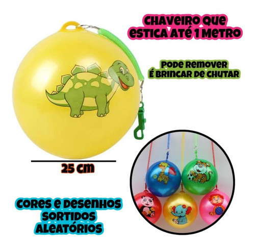 Bola Chaveiro De Vinil Mola Brinquedo Para Crianças 5 Unid 1