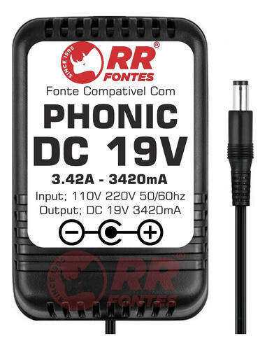 Fonte 19v 3,42a Para Mesa Som, Digital Mixer Phonic Summit 0