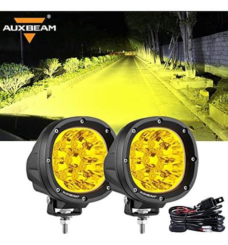 Auxbeam 4in 90w Ámbar Redondo Led Offroad Lights 2pcs 9000lm 0