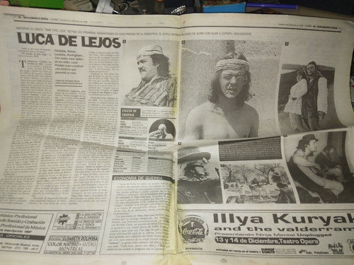 Suplemento * Si * De Clarin * Luca Prodan Su Vida - Año 96 1