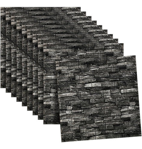 Placa Autoadhesiva Simil Piedra Gris Pack 30 Unidades 0