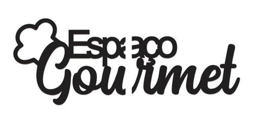 Espaço Gourmet Gg 90x35cm Lettering Em Madeira Mdf Preto 0