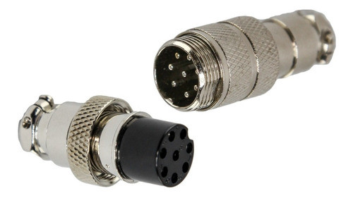 Juego Ficha Din Metal Macho Hembra 8 Pines P/ Cable Mic Htec 0