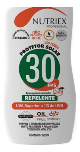 Kit C/5 Protetores Solares Fator 30 120ml Nutriex Repelente 1