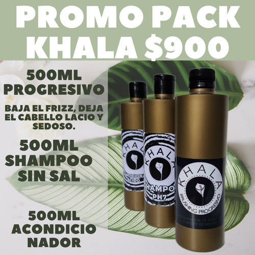 Pack Khala Brushing Progresivo + Shampoo + Acondicionador 0